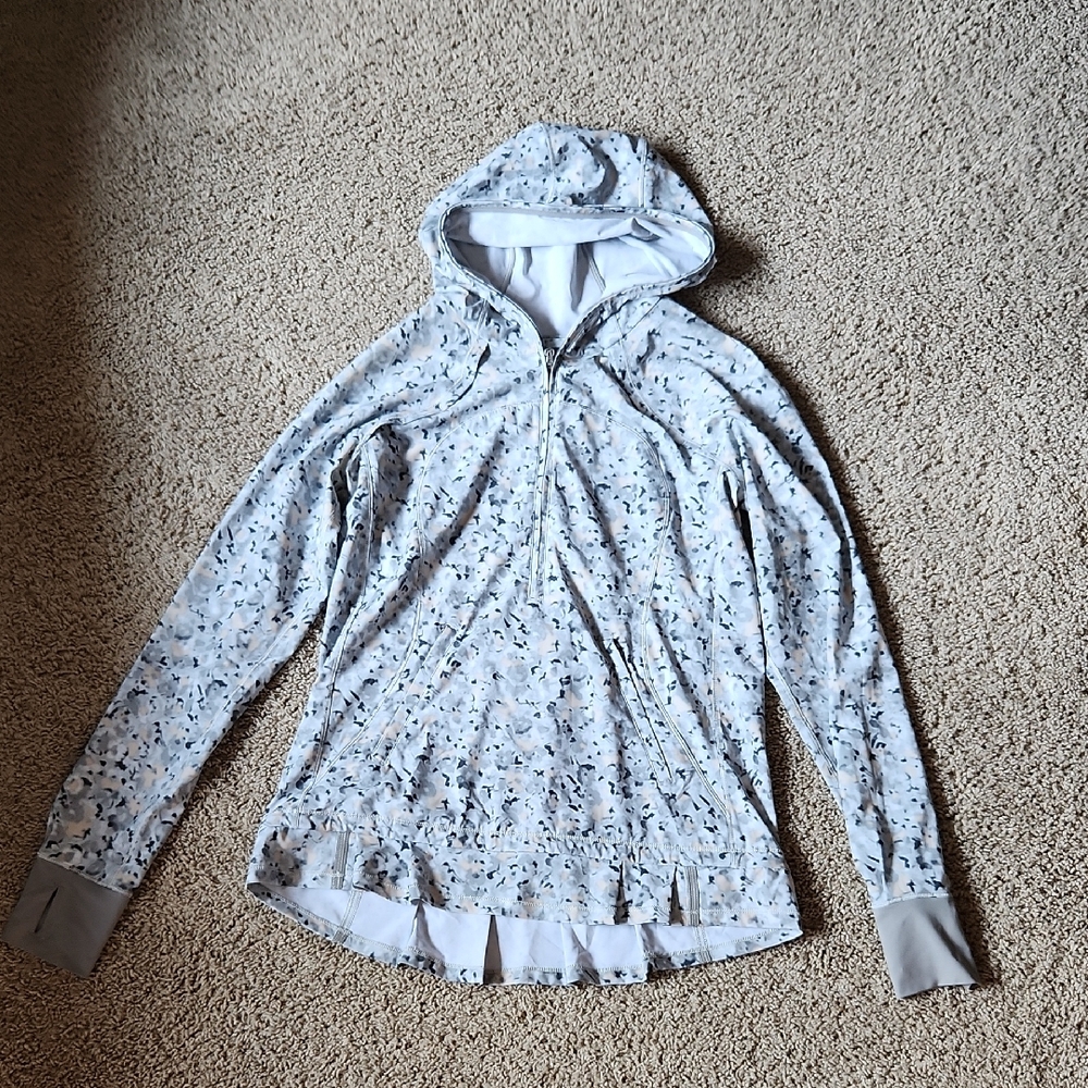 lululemon athletica White and Gray Patterned Hoodie
